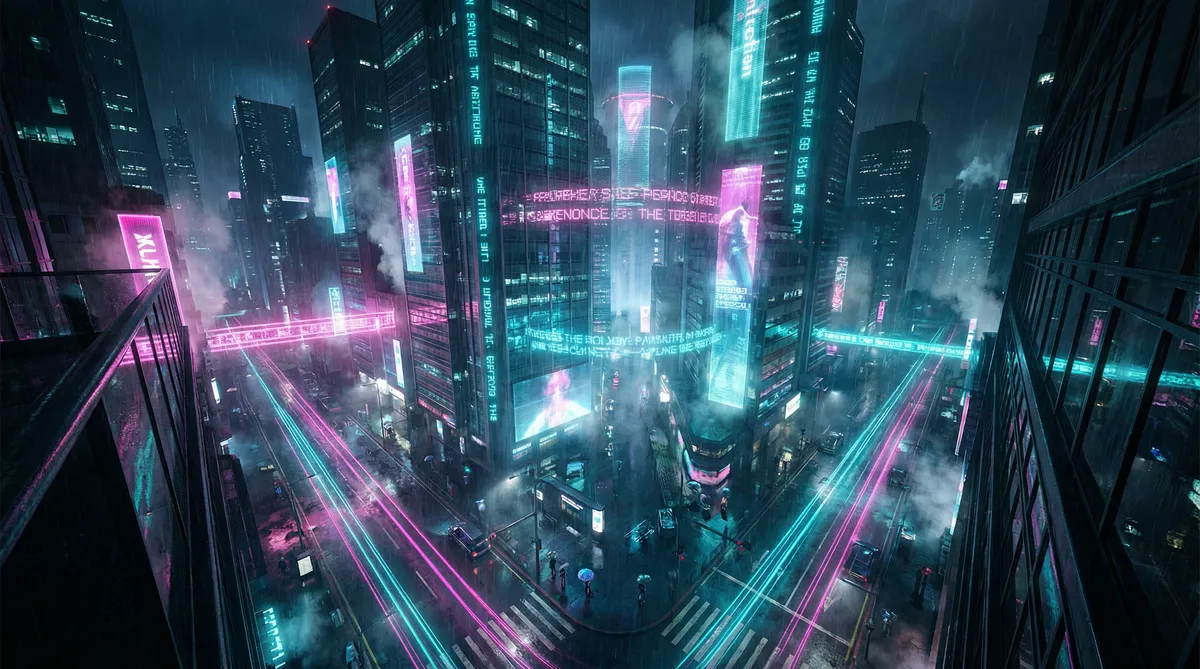 老九门免费观看全集电视剧 竖屏短剧平台首页背景 - 赛博朋克都市夜景